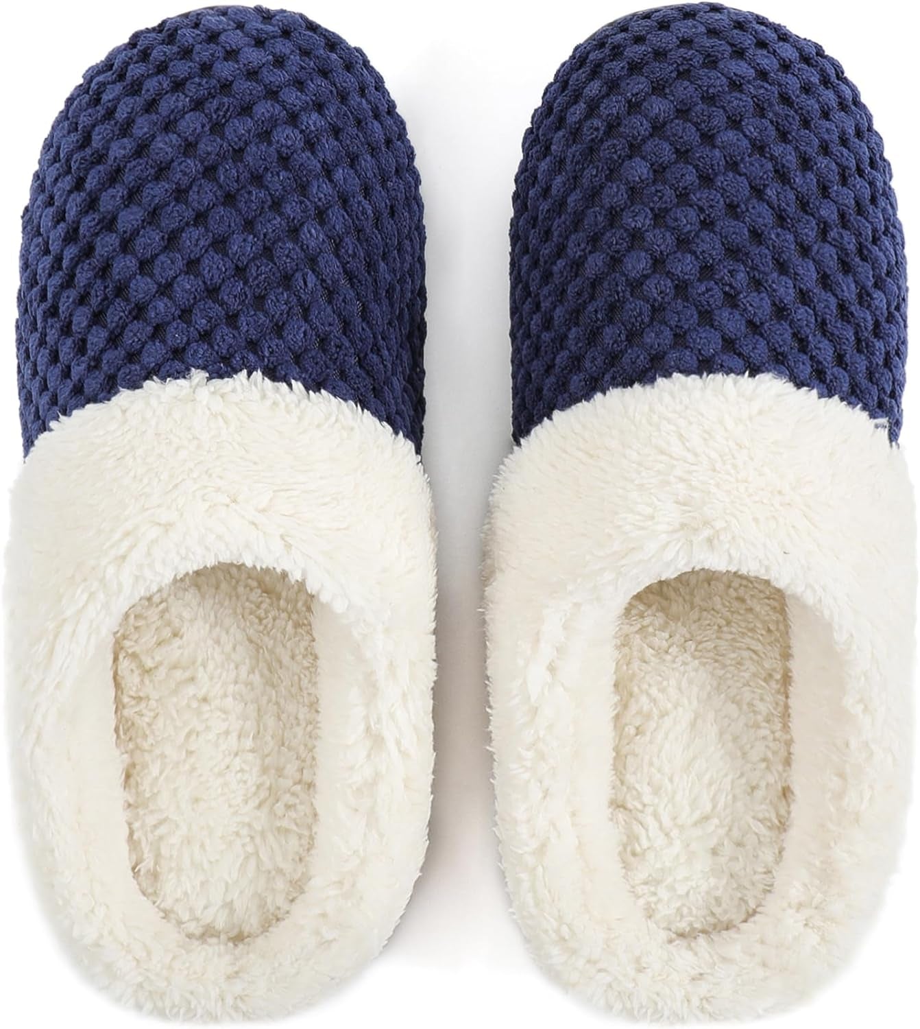 Women'S Lamb-Hug Comfy Fleece House Slippers Memory Foam, Slip-On House Shoes Indoor Outdoor