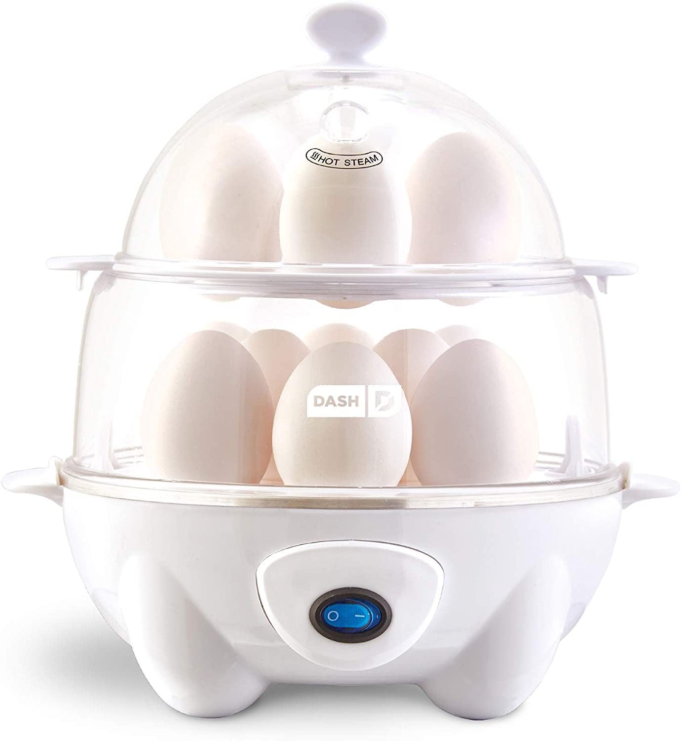 Deluxe Rapid Egg Cooker for Hard Boiled, Poached, Scrambled Eggs, Omelets, Steamed Vegetables, Dumplings & More, 12 Capacity, with Auto Shut off Feature - Black