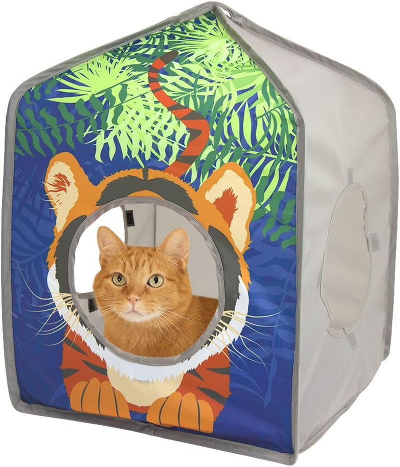 Pop Open Jungle Combo,Collapsible Cat Cube, Play Kennel, Cat Bed, Tunnel, Cat Toys