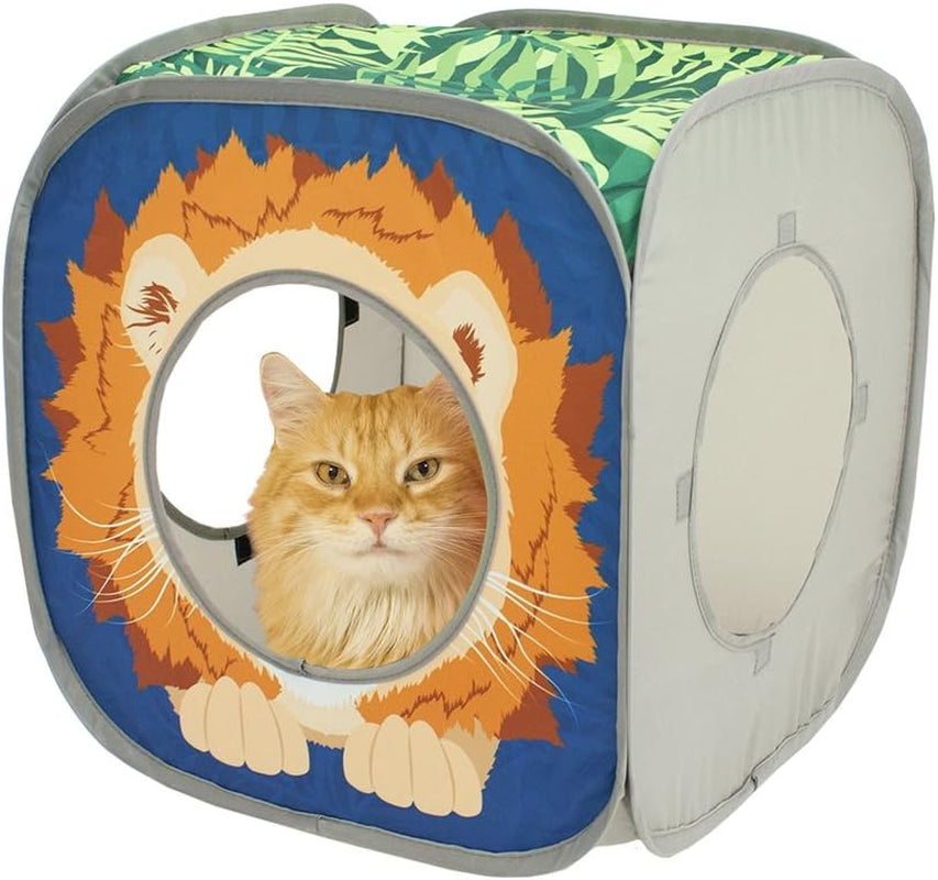 Pop Open Jungle Combo,Collapsible Cat Cube, Play Kennel, Cat Bed, Tunnel, Cat Toys