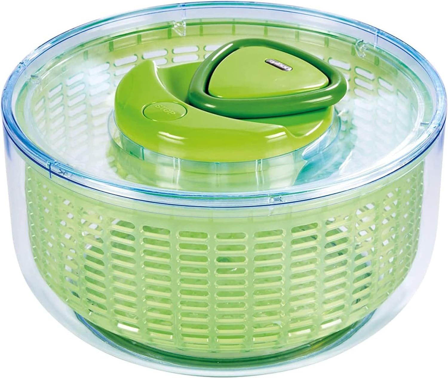 Easy Spin 2 Aquavent Salad Spinner - BPA Free Lettuce & Vegetable Spinner - Easy Spin Lettuce Dryer - Salad Spinner with Aquavent Drying System - 4-6 Serving Salad Dryer - Green, Large