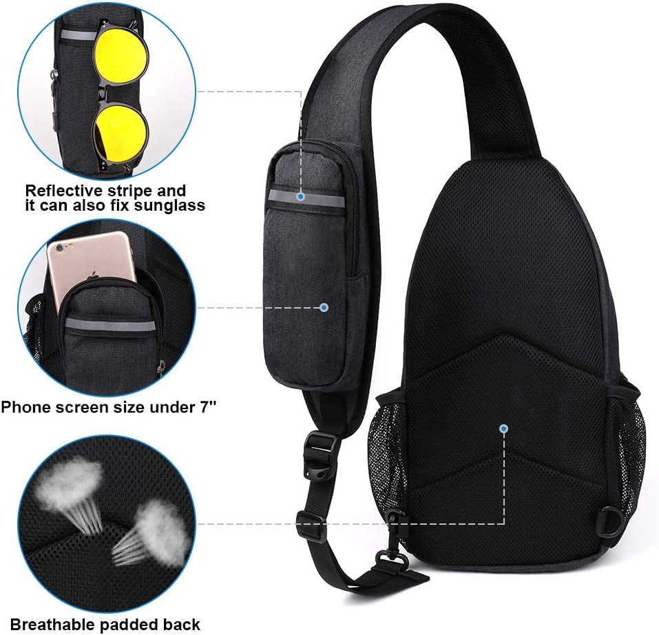 Crossbody Sling Backpack Sling Bag Travel Hiking Chest Bag Daypack