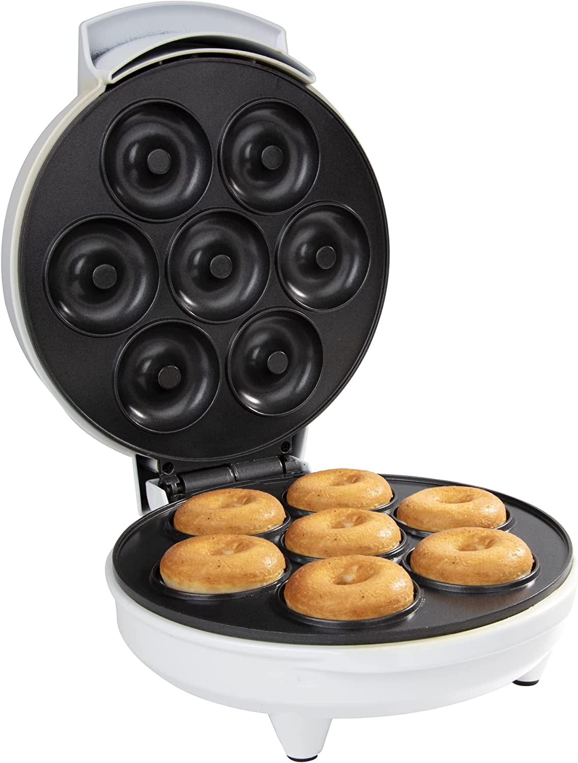 Mini Donut Maker- Electric Non-Stick Surface Makes 7 Small Doughnuts- Decorate, Frost or Ice Your Own for Kid Friendly Treat- Unique Baking Activity for Adults, Easter Brunch or Dessert, Gift for Her