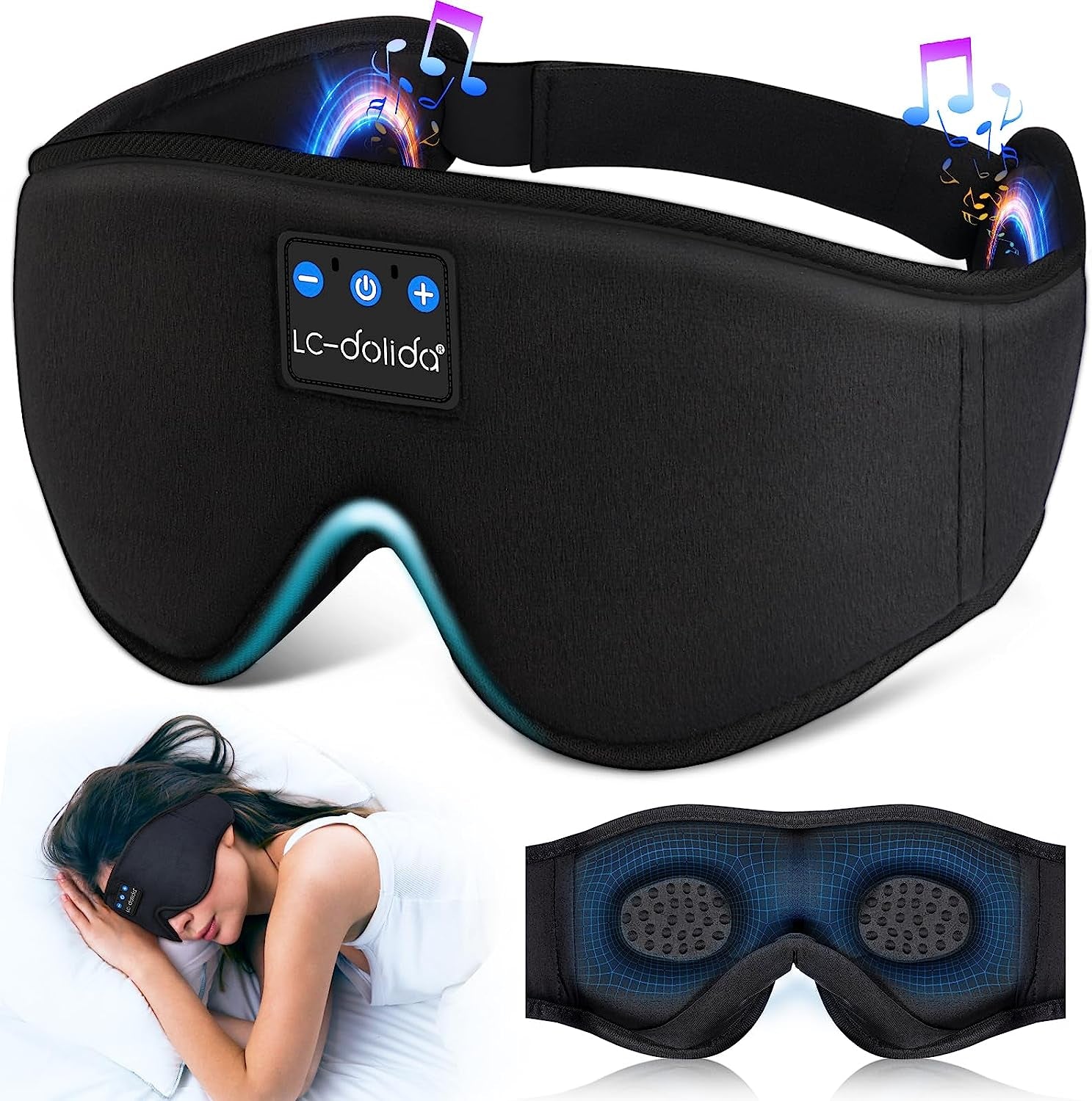 Sleep Mask with Bluetooth Headphones, Sleep Headphones Bluetooth Sleep Mask 3D Sleeping Headphones for Side Sleepers Best Gift and Travel Essential (Classical Purple)