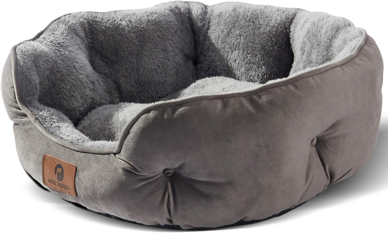 Small Dog Bed for Small Dogs, Cat Beds for Indoor Cats, Pet Bed for Puppy and Kitty, Extra Soft & Machine Washable with Anti-Slip & Water-Resistant Oxford Bottom, Brown, 20 Inches