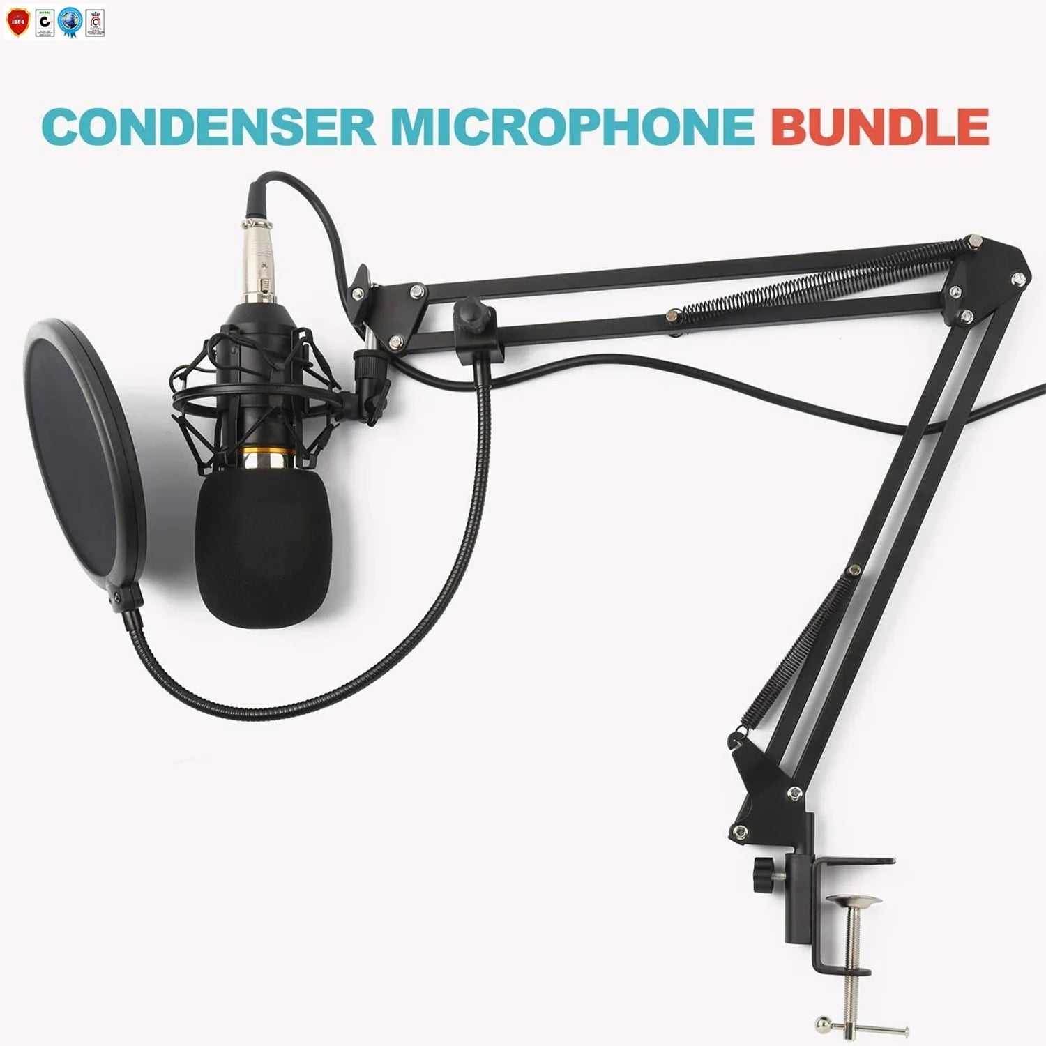 5 Core Podcast Equipment Bundle All in One Podcast Kit W Condenser Microphone Perfect for Recording Broadcasting Live Streaming - REC SET