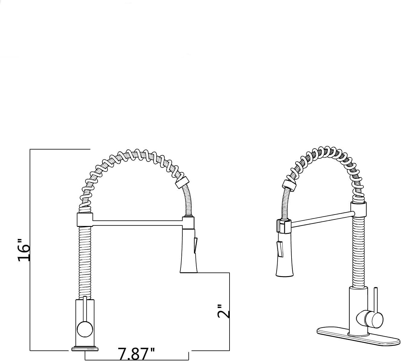 Kitchen Faucet with Pull down Sprayer, Commercial Utility Stainless Steel High Arc Single Handle Kitchen Sink Faucet with Sprayer Modern Farmhouse Spring Kitchen Faucets