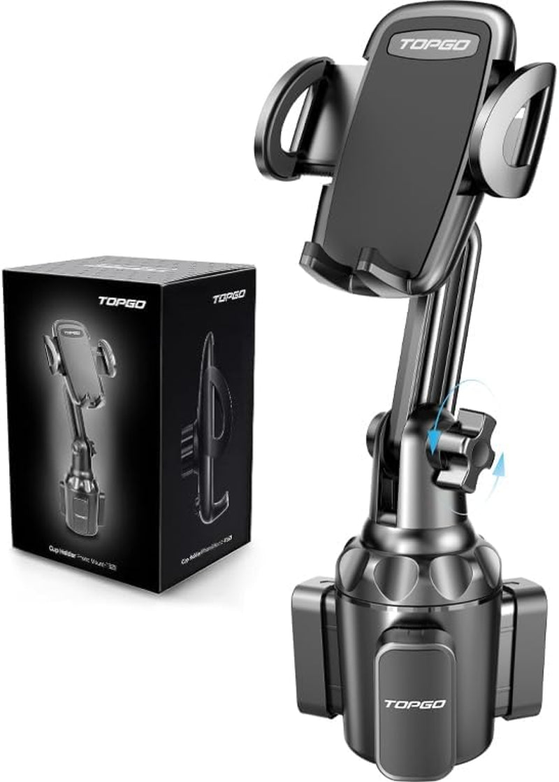 Car Cup Holder Phone Mount Adjustable Pole Car Cup Holder Smart Phone Cradle Car Mount for Iphone 11 Pro/Xr/Xs Max/X/8/7 Plus/6S/Samsung S10/Note 9/S8 Plus/S7 Edge (G) Rey, 11 Inches