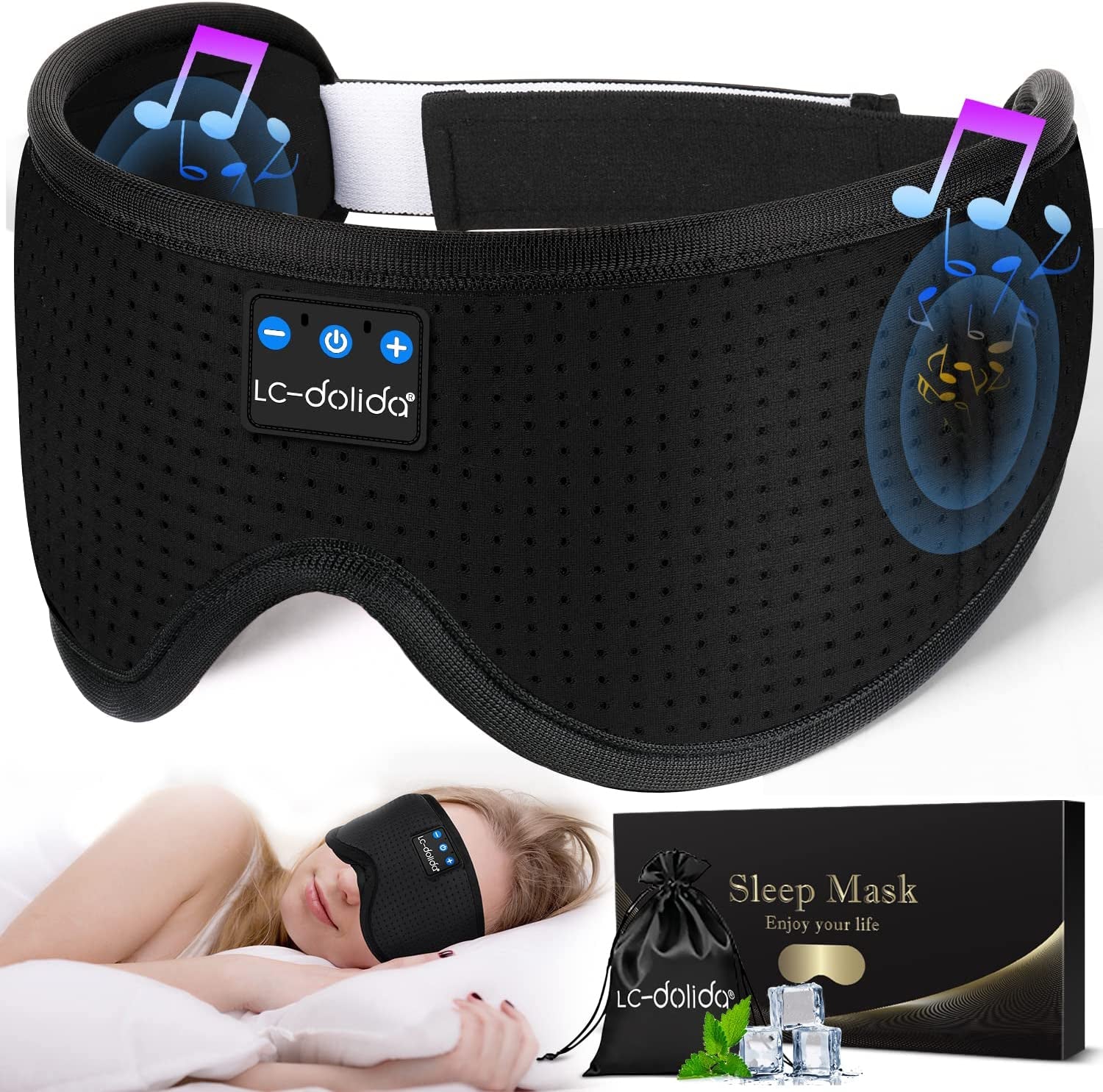 Sleep Mask with Bluetooth Headphones, Sleep Headphones Bluetooth Sleep Mask 3D Sleeping Headphones for Side Sleepers Best Gift and Travel Essential (Classical Purple)