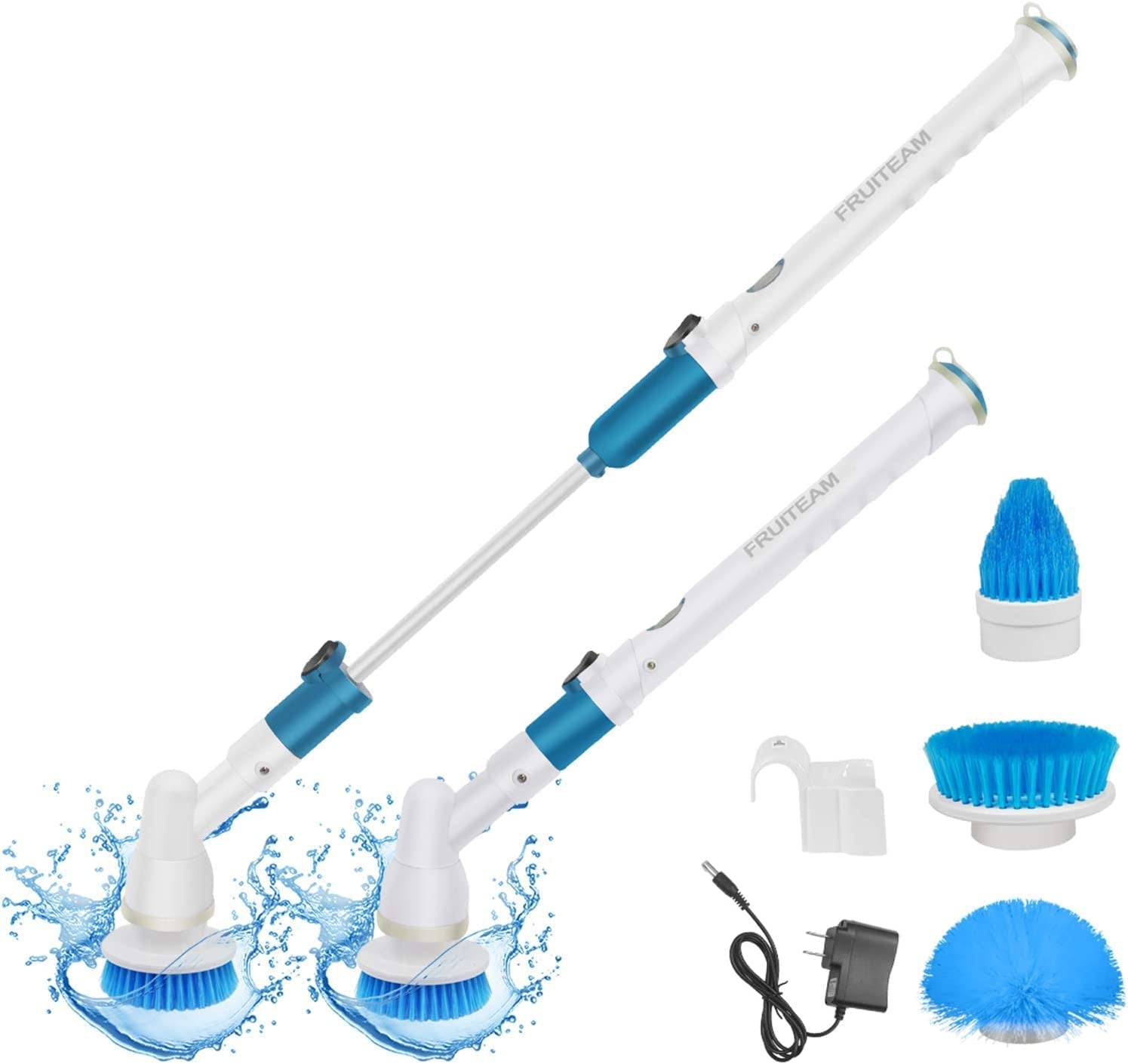 Electric Spin Scrubber, 360 Cordless Upgraded Tub and Tile Scrubber, Super Power Surface Cleaner with 3 Replaceable Brush Heads and 1 Extension Arm for Tub, Kitchen, Bathroom, Tile