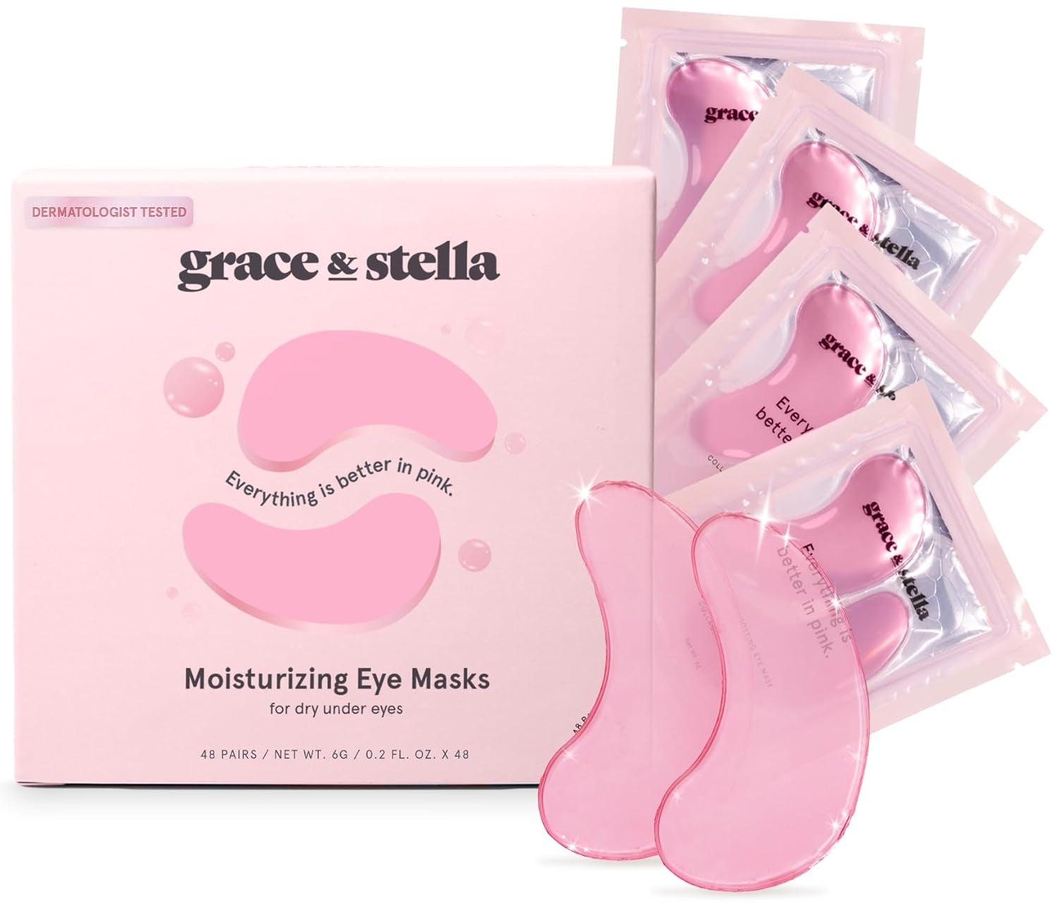 Under Eye Mask (Gold, 24 Pairs) Reduce Dark Circles, Puffy Eyes, Undereye Bags, Wrinkles - Gel under Eye Patches, Vegan Cruelty-Free Self Care by Grace and Stella