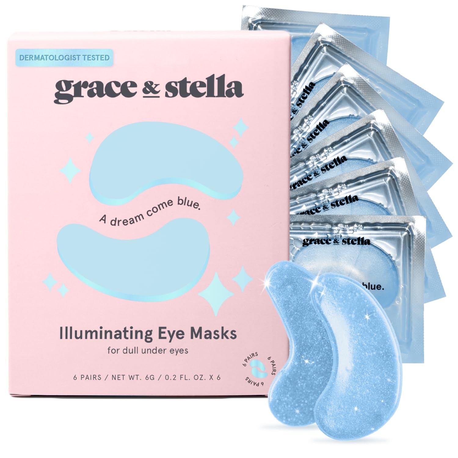 Under Eye Mask (Gold, 24 Pairs) Reduce Dark Circles, Puffy Eyes, Undereye Bags, Wrinkles - Gel under Eye Patches, Vegan Cruelty-Free Self Care by Grace and Stella