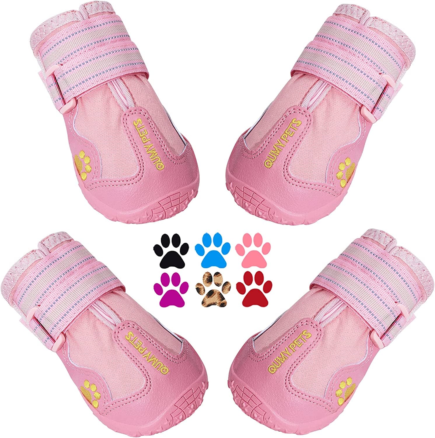 Dog Shoes for Large Dogs, Medium Dog Boots & Paw Protectors for Winter Snowy Day, Summer Hot Pavement, Waterproof in Rainy Weather, Outdoor Walking, Indoor Hardfloors anti Slip Sole Black Size 6