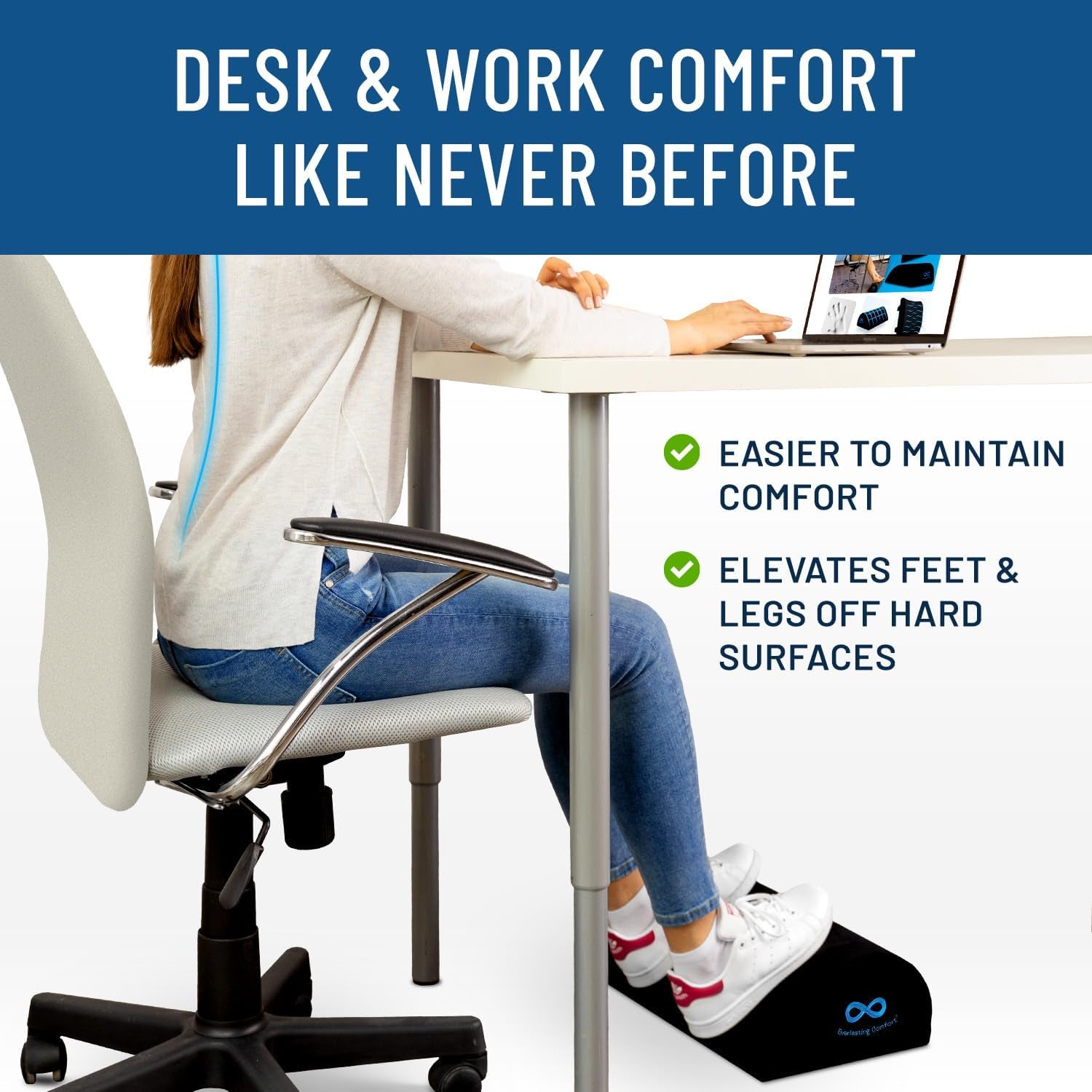 The Original  Foot Rest under Desk for Office Use, All-Day Pain Relief and Leg Support Stool, under Desk Foot Rest Ergonomic for Home Office, Work, Gaming Accessories