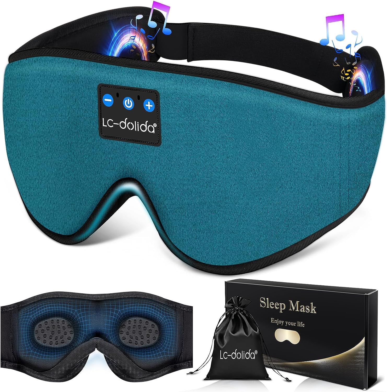 Sleep Mask with Bluetooth Headphones, Sleep Headphones Bluetooth Sleep Mask 3D Sleeping Headphones for Side Sleepers Best Gift and Travel Essential (Classical Purple)