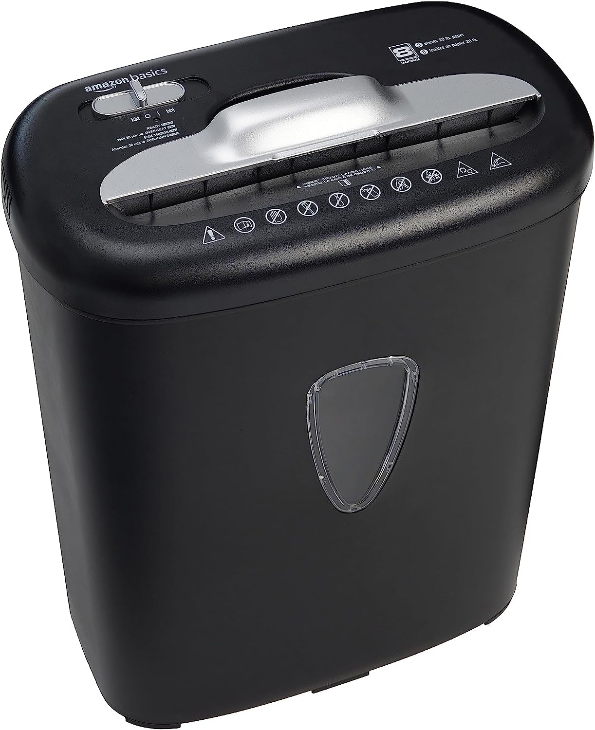 8 Sheet Cross Cut Paper and Credit Card Shredder with 4.1 Gallon Bin, Black